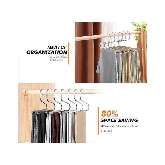 Hodola 5 Pack Open Ended Pant Hangers Non-Slip - Picture 3 of 7